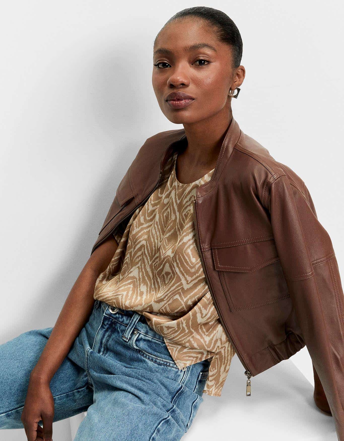 Blusa Geométrico Camel