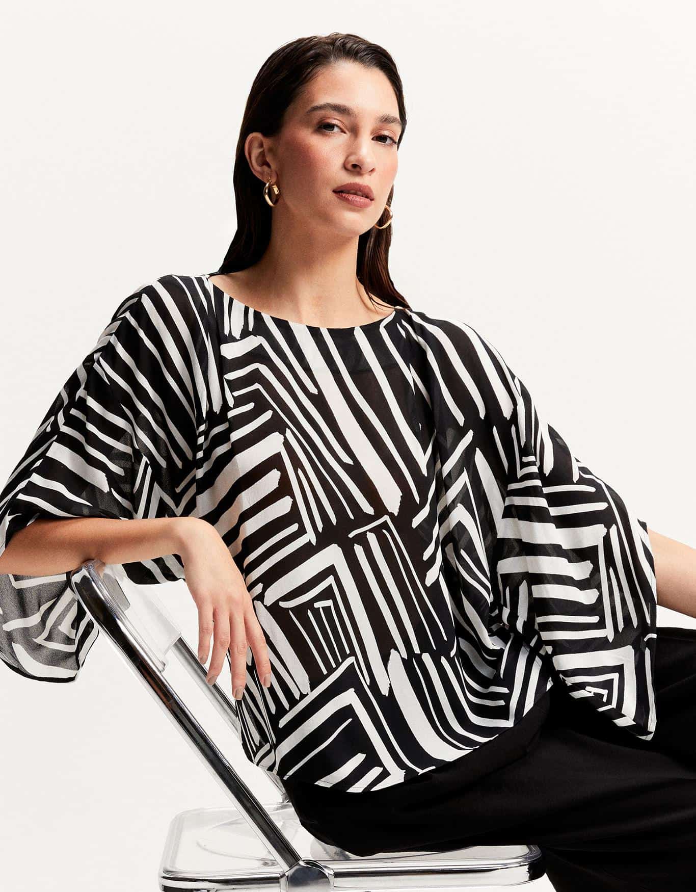 Blusa Gráfico Diagonal