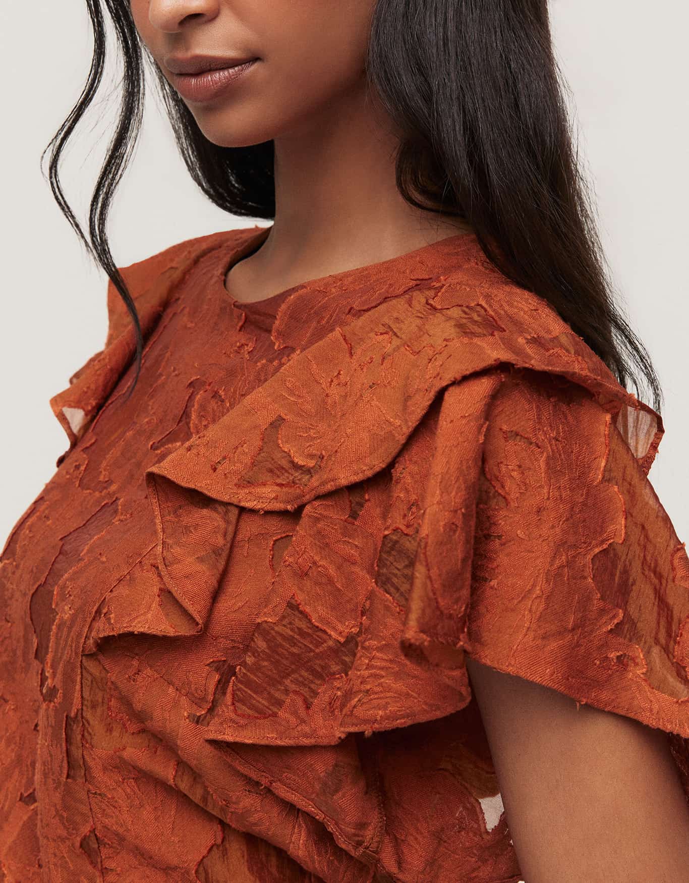 Blusa Jacquard Babados