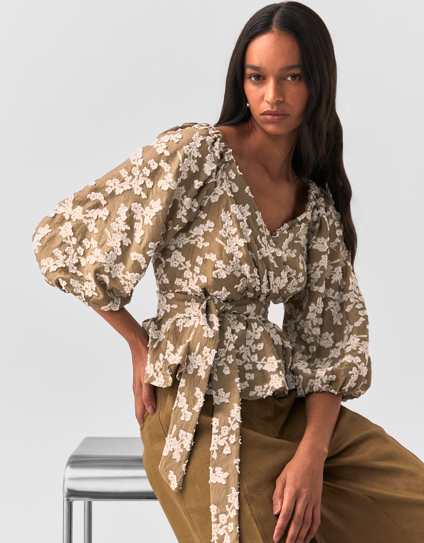 Blusa Jacquard Floral