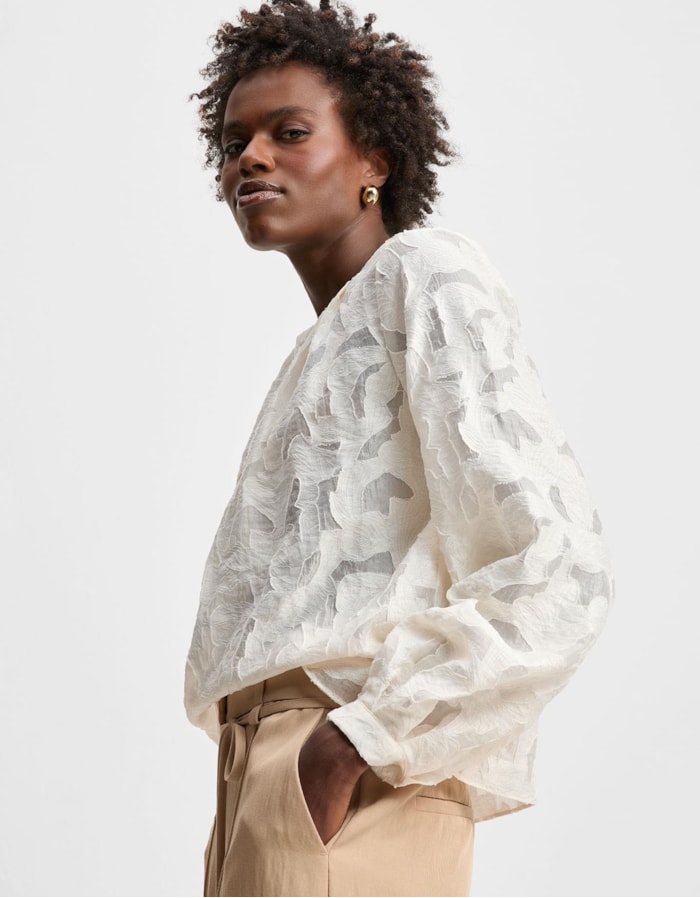 Shoulder — Blusa Jacquard Texturas