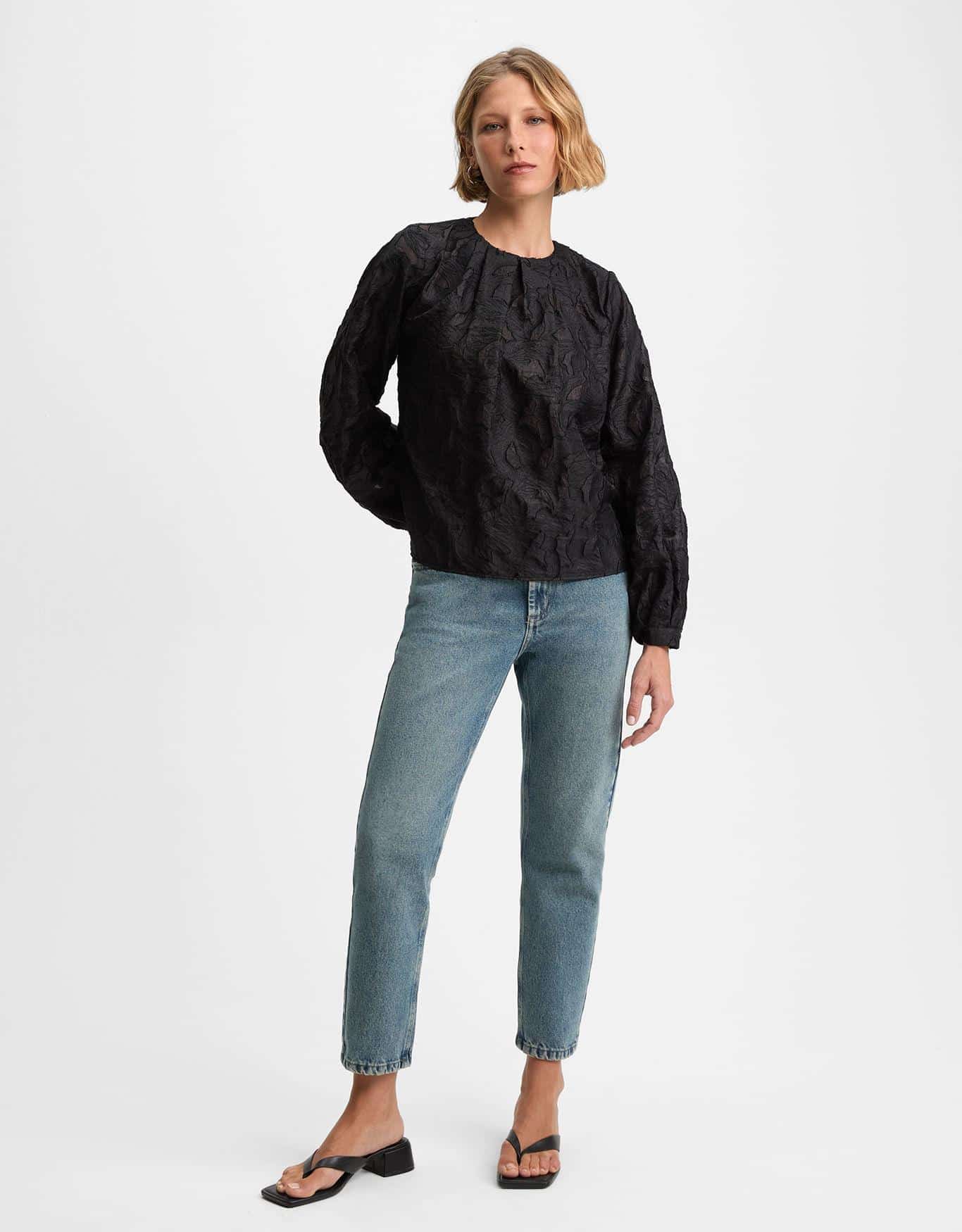 Blusa Jacquard Texturas Preta