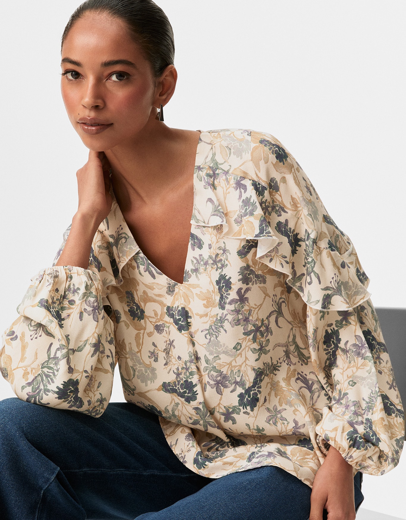 Blusa Jardim Azul