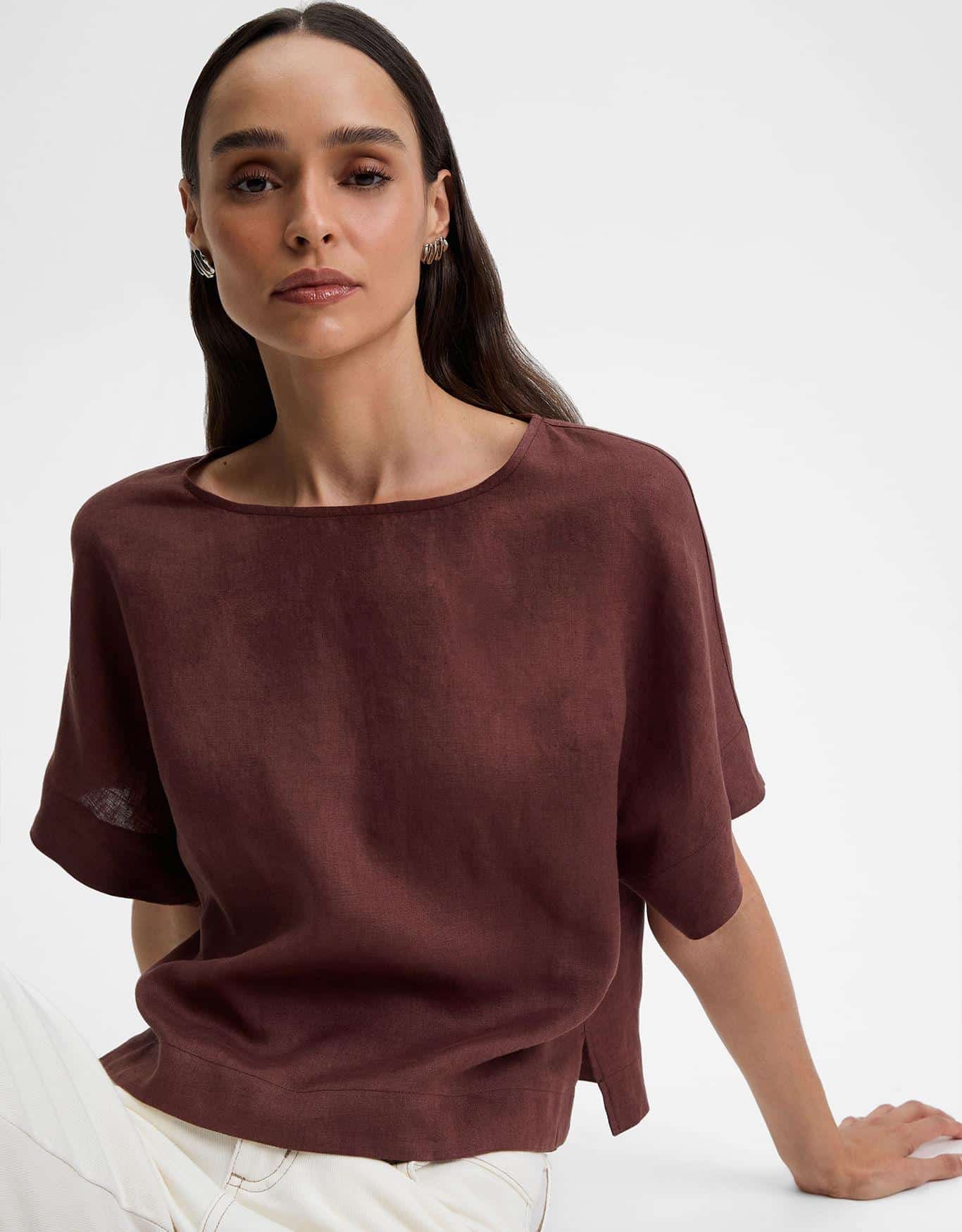 Blusa Linho Café