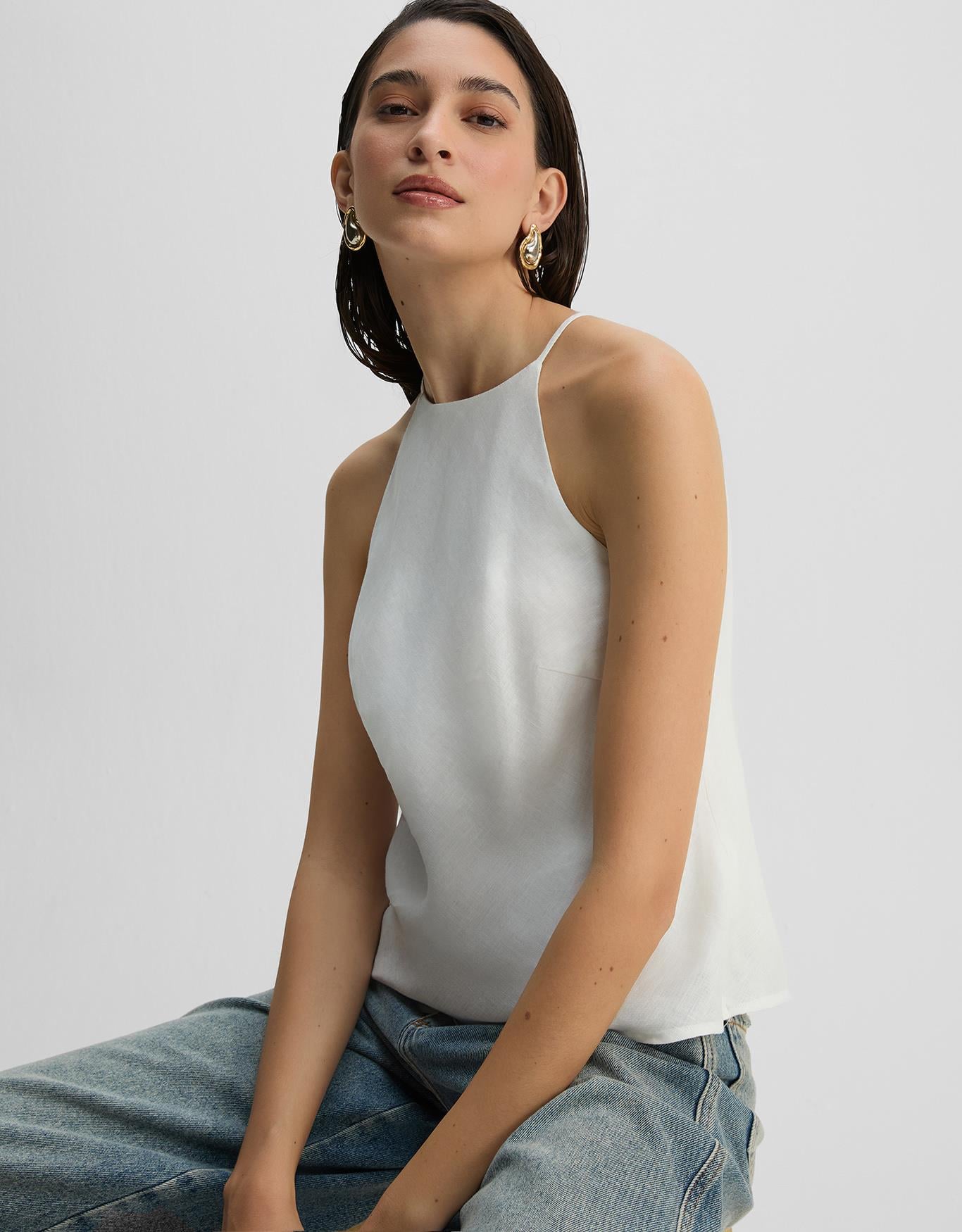 Blusa Linho Cava Americana