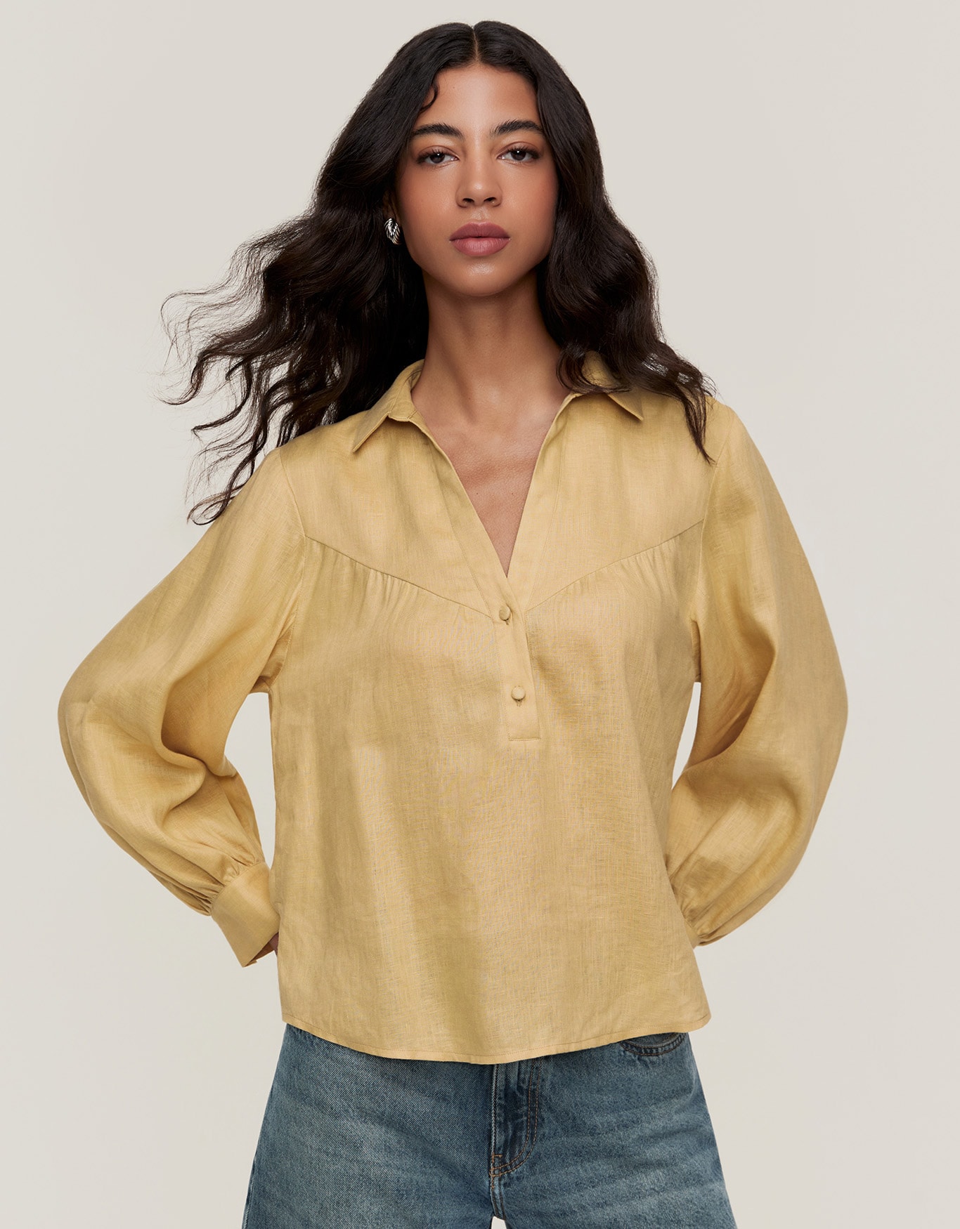 Blusa Linho Meia Vista