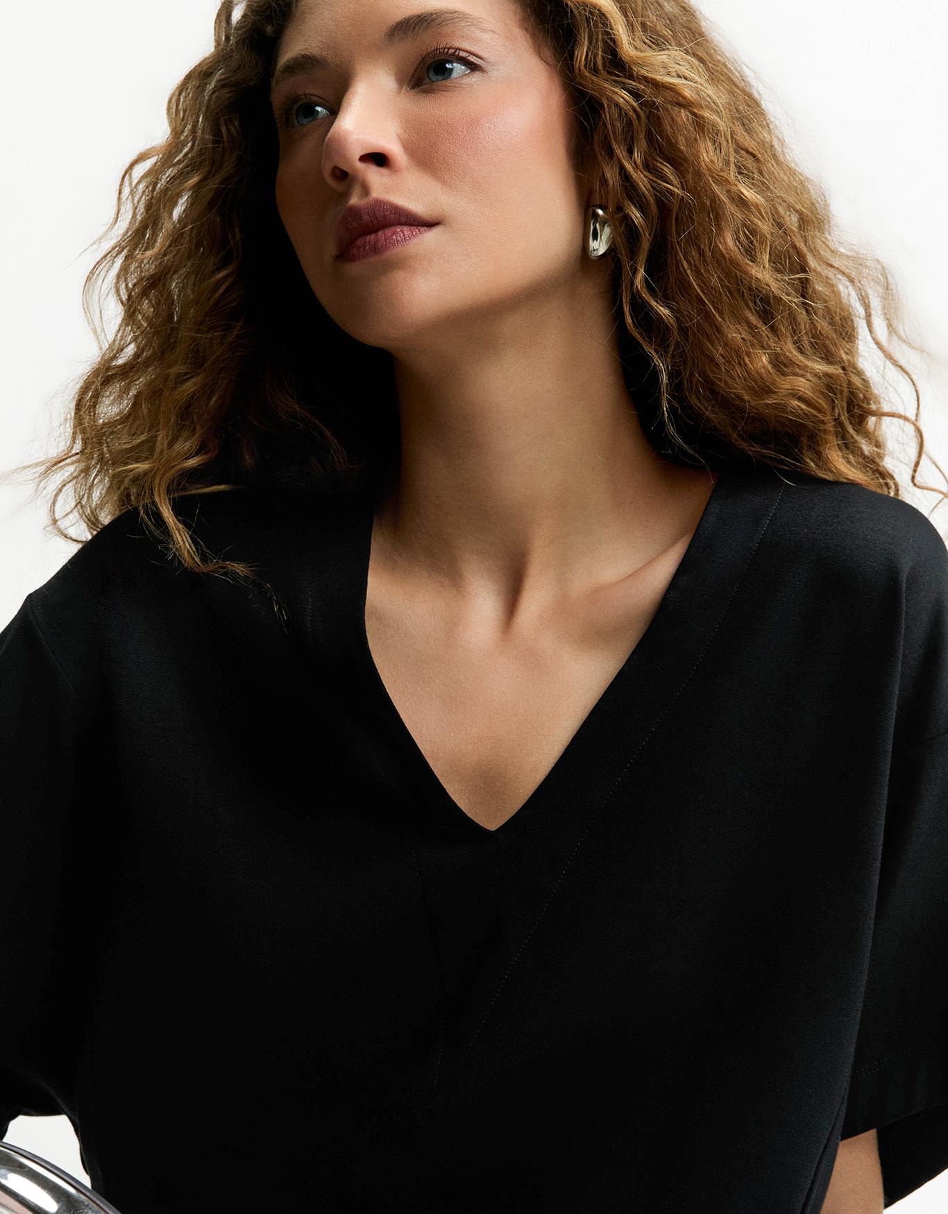 Blusa Malha Ampla Decote v