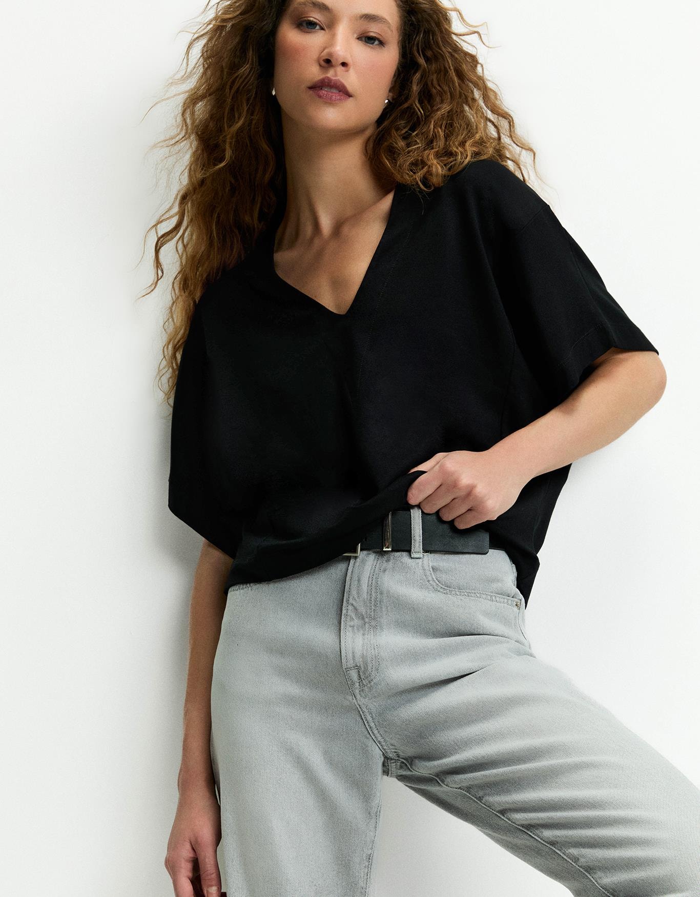 Blusa Malha Ampla Decote v