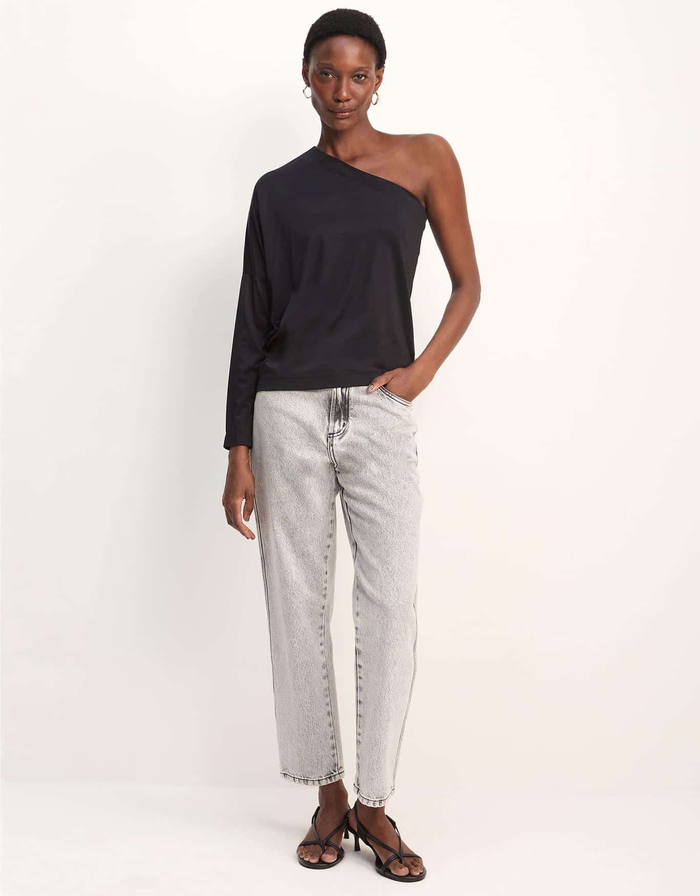 Blusa Malha Ampla Um Ombro Só