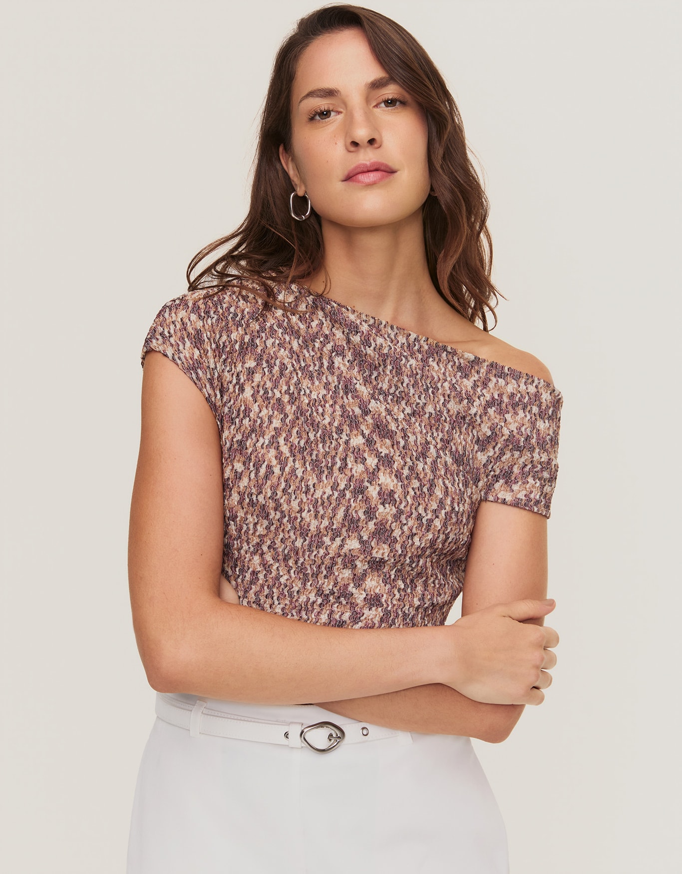 Blusa Malha Assimétrica Textura