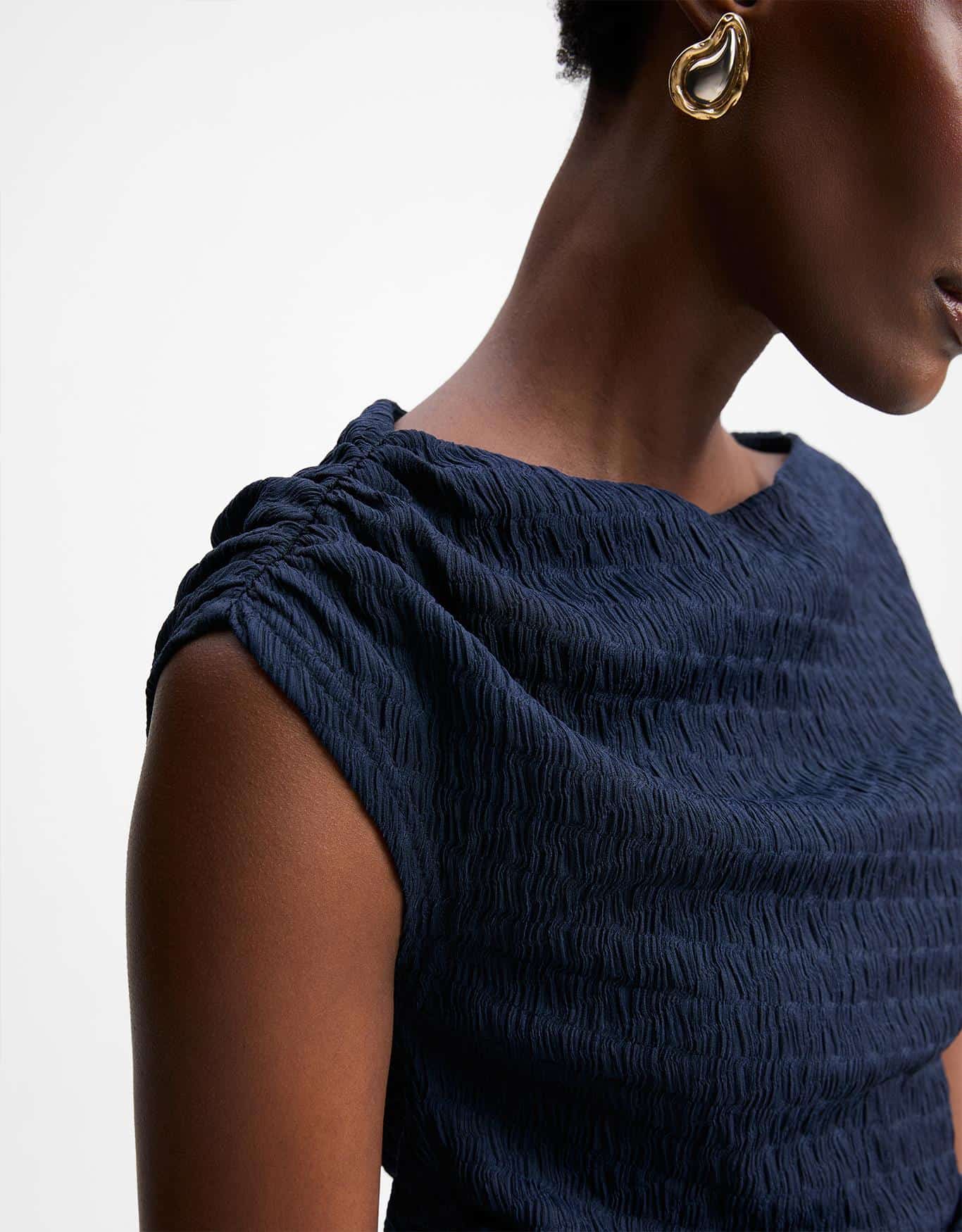 Blusa Malha Assimetrica Texturizada