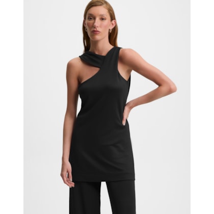 Blusa Malha Decote Assimétrico