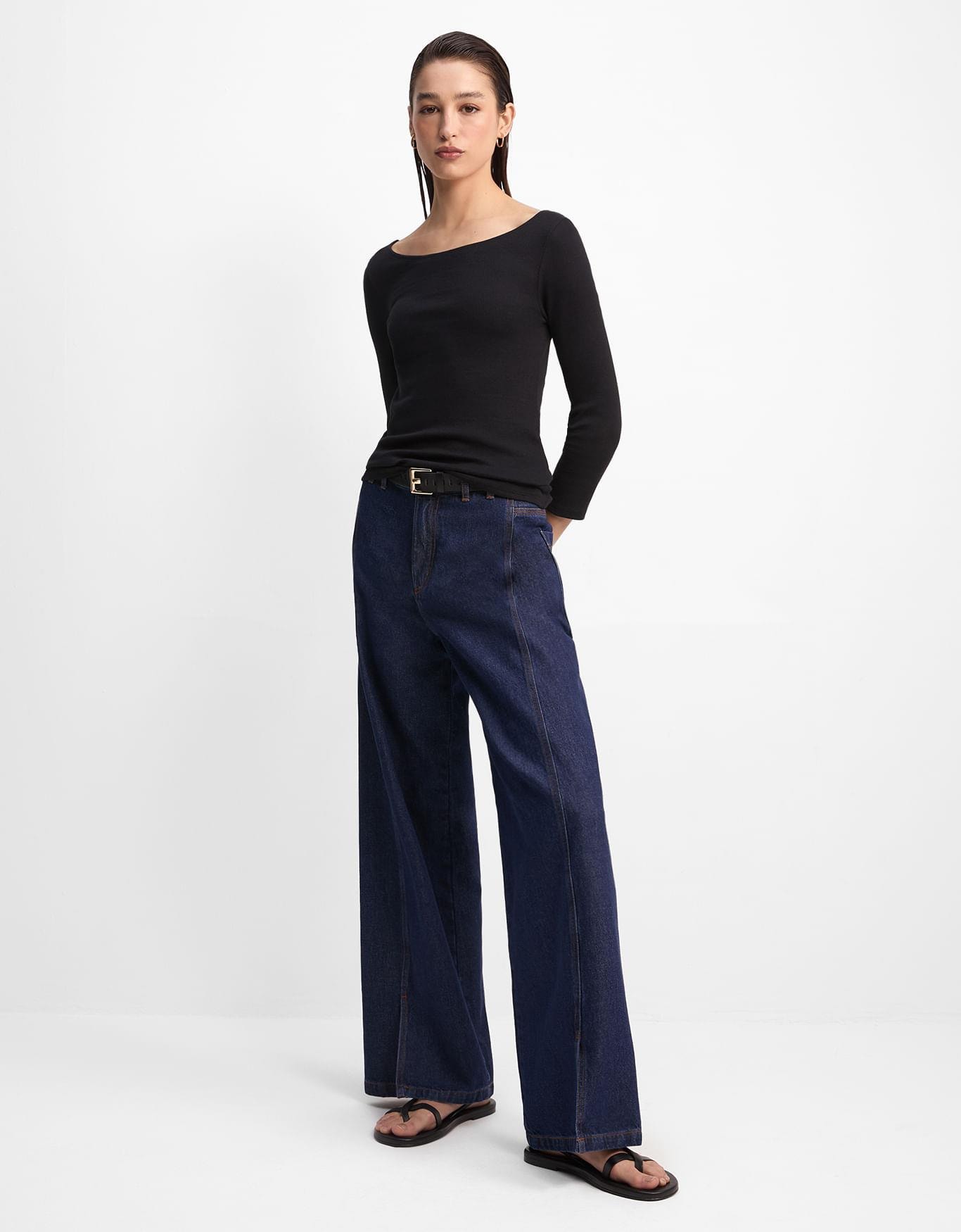 Blusa  Malha Decote Canoa