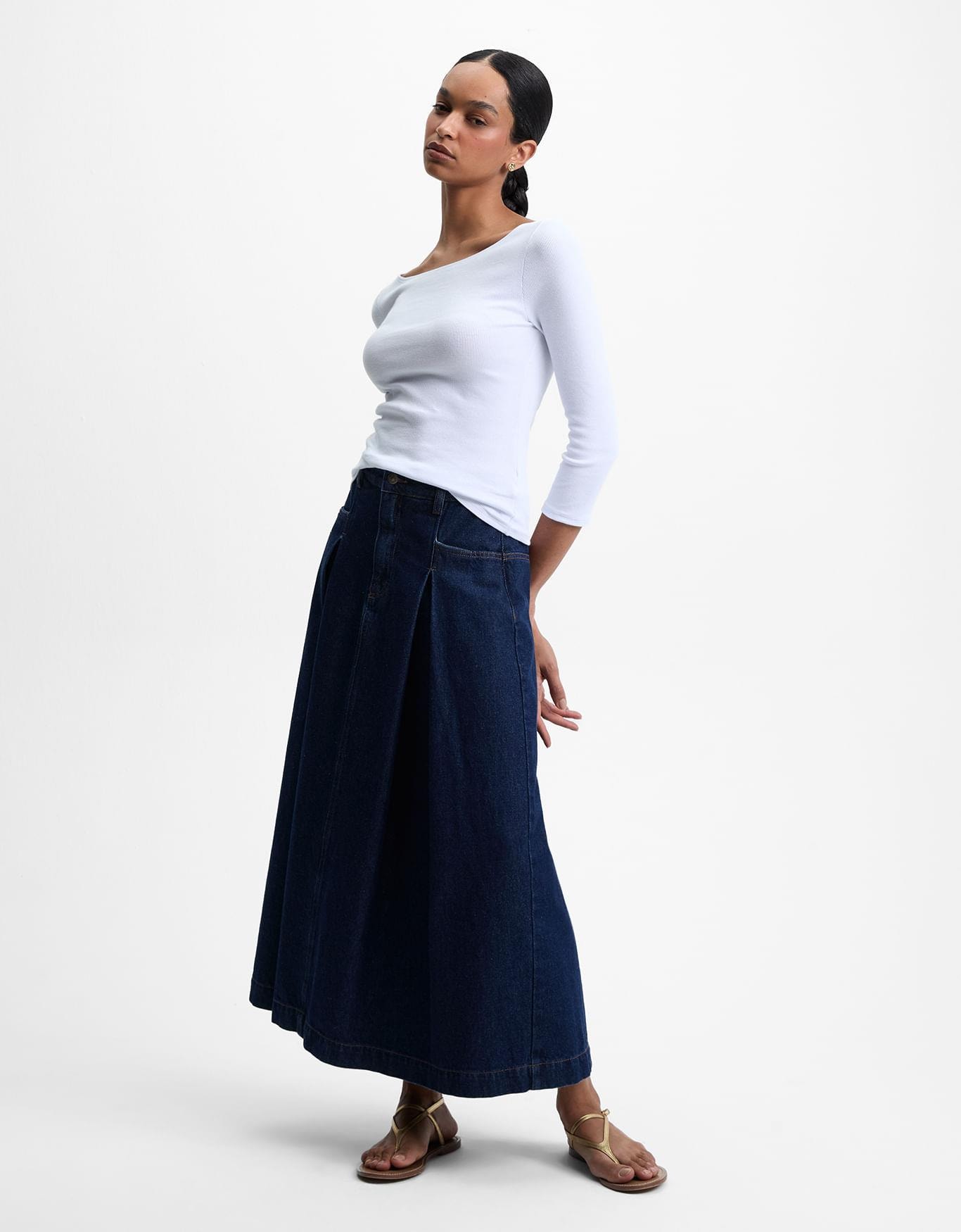 Blusa  Malha Decote Canoa