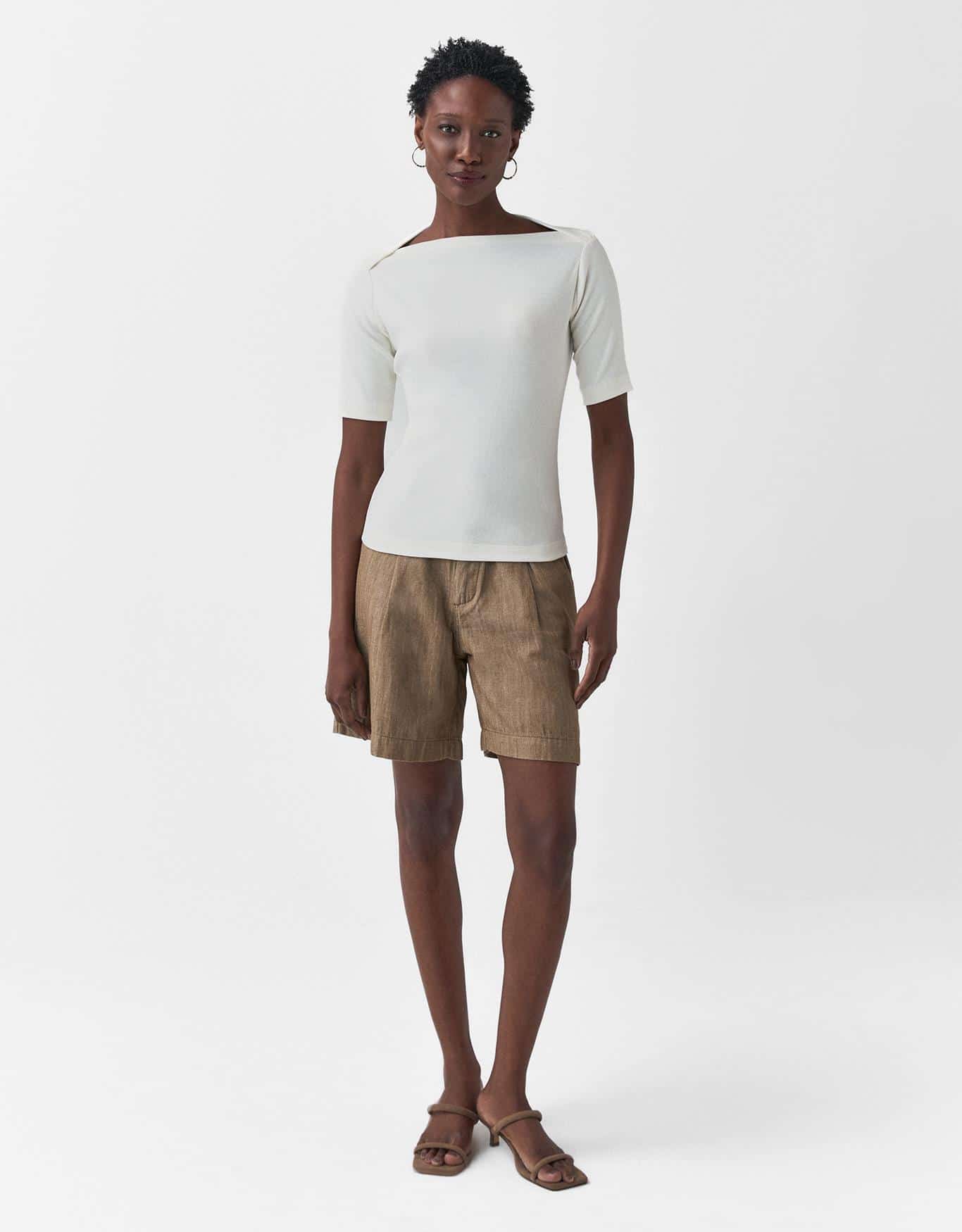 Blusa Malha Decote Canoa