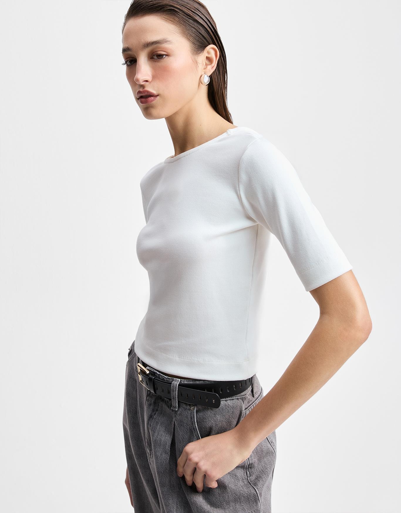 Blusa Malha Decote Costas