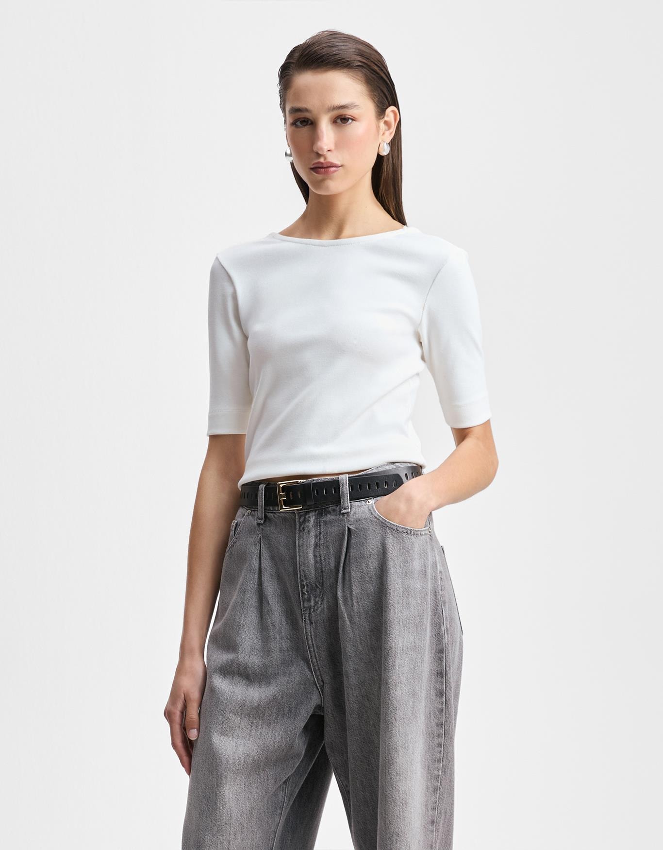 Blusa Malha Decote Costas