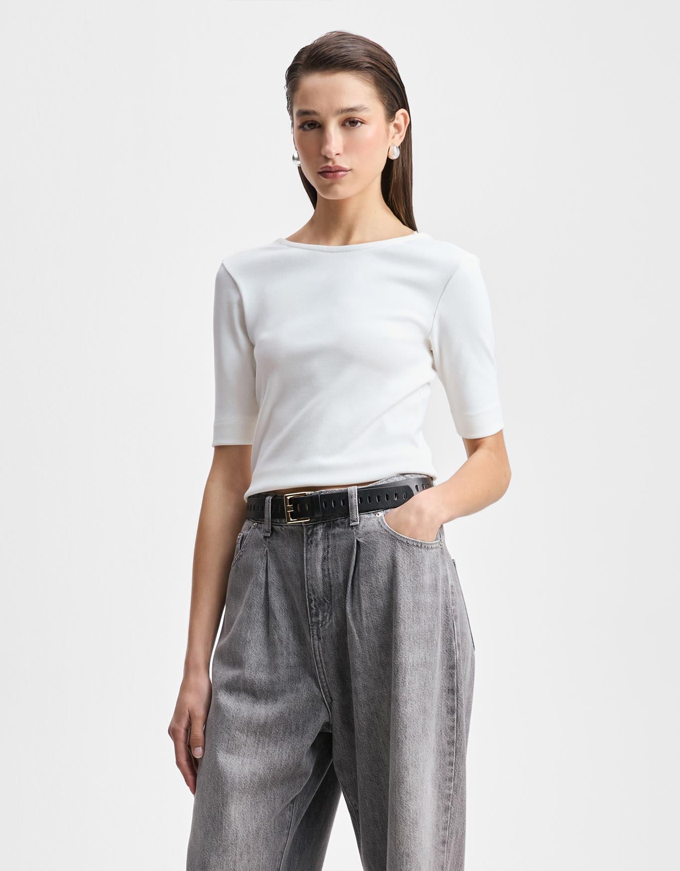 Blusa Malha Decote Costas