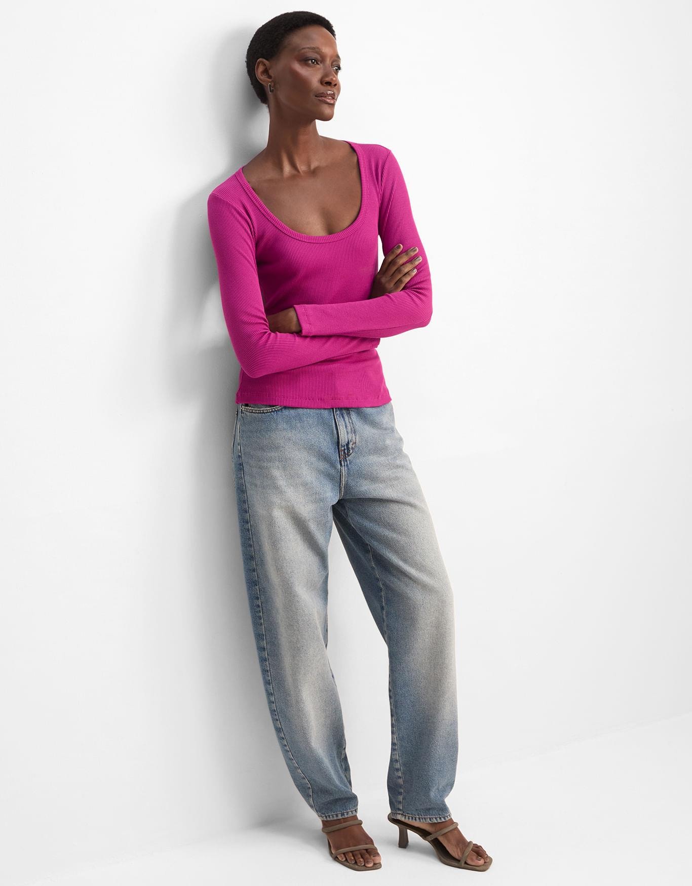 Blusa Malha Decote u Fucsia