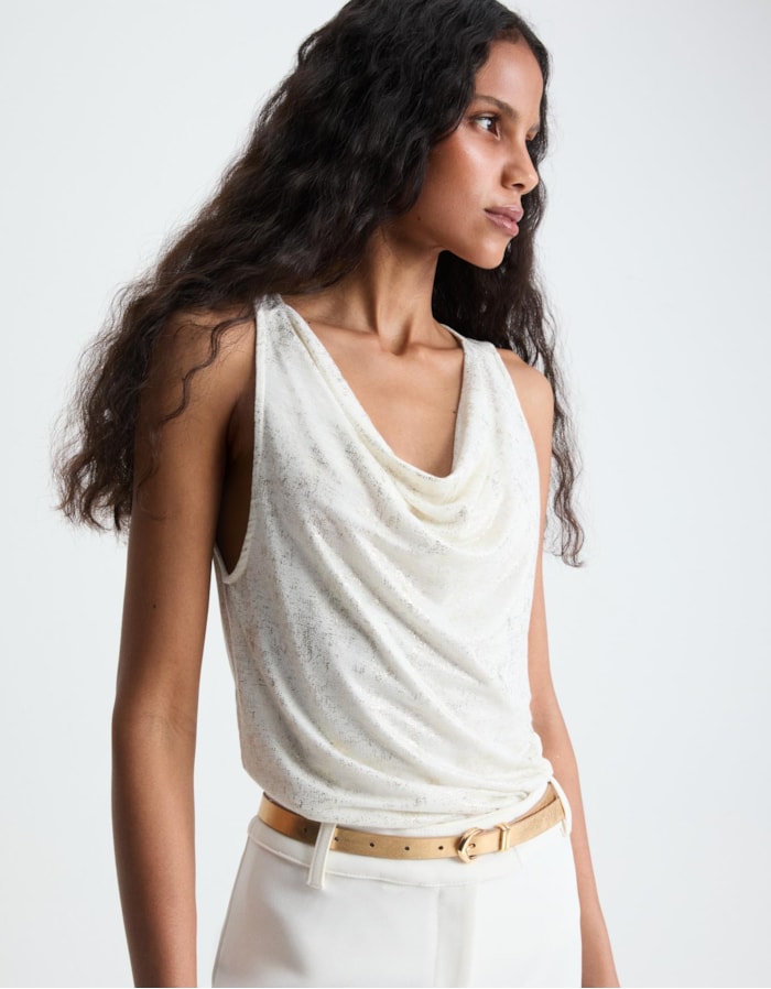 Shoulder — Blusa Malha Degagê Foil