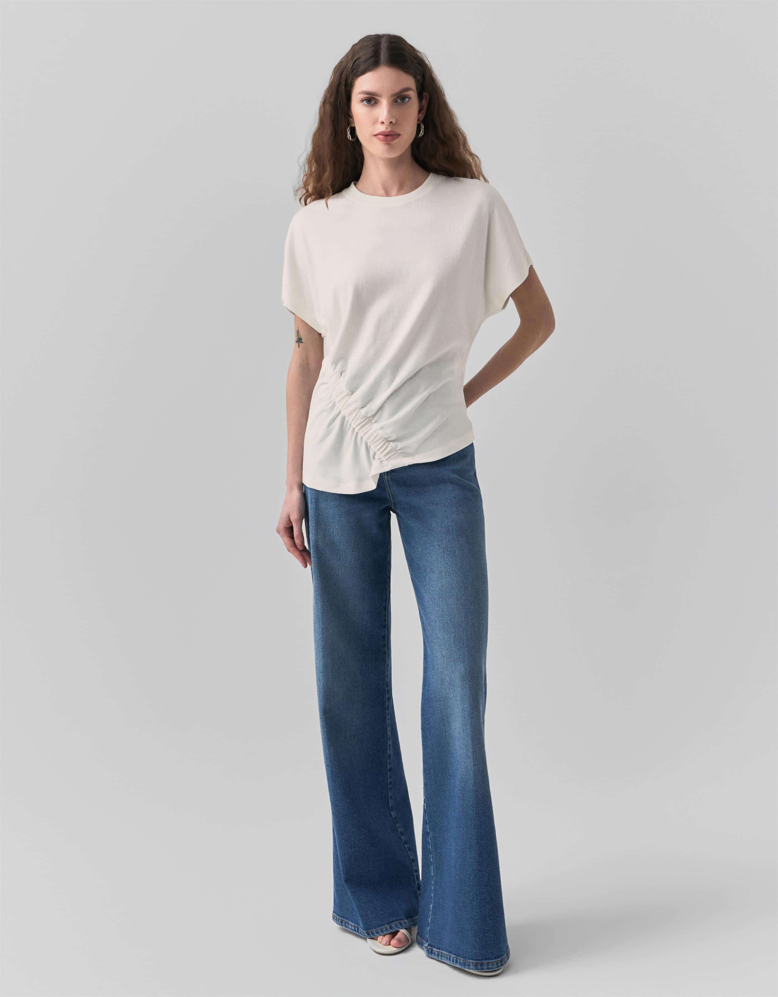 Blusa Malha Detalhe Franzidos