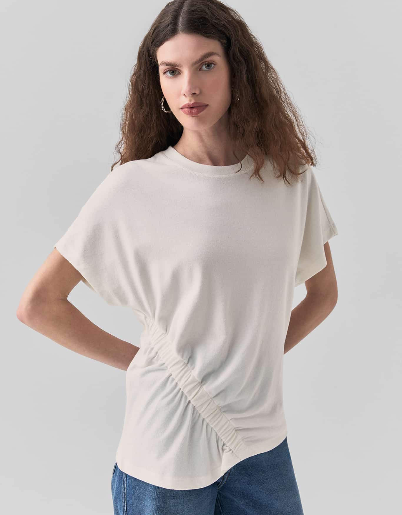 Blusa Malha Detalhe Franzidos