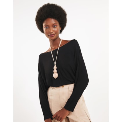 Blusa Malha Elastico Na Barra