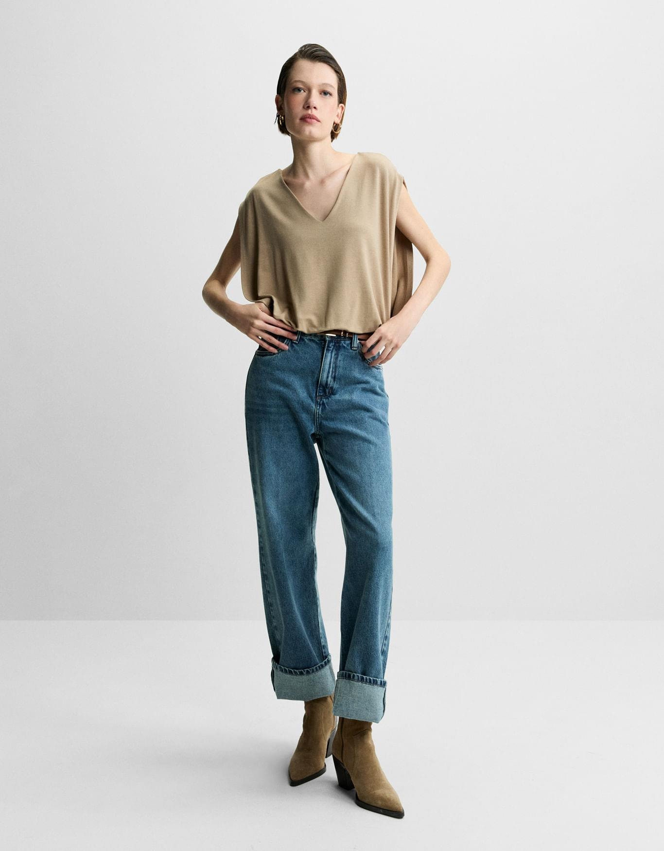 Blusa Malha Franzido Barra