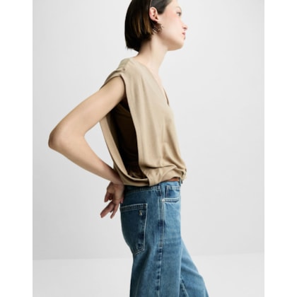 Blusa Malha Franzido Barra