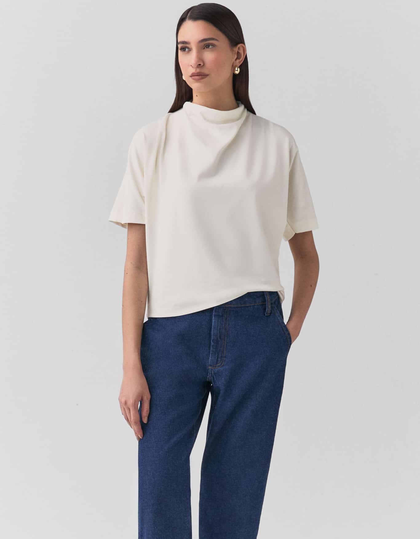 Blusa Malha Franzido Ombro