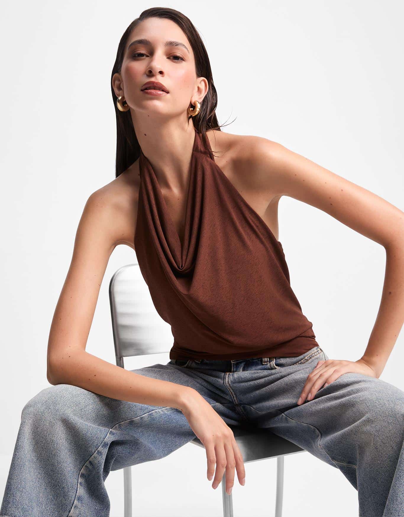 Blusa Malha Frente Unica