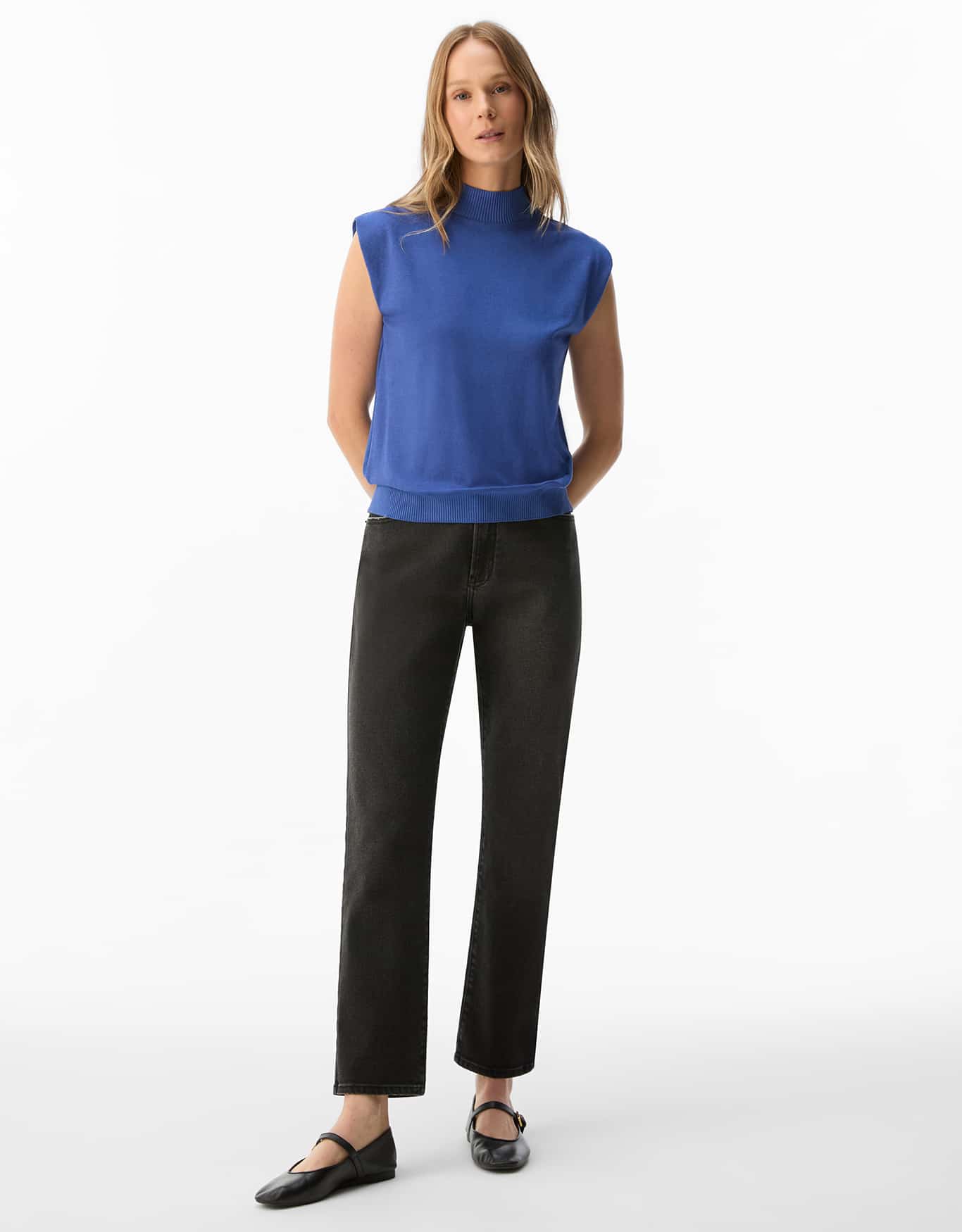 Blusa Malha Gola Retilínea