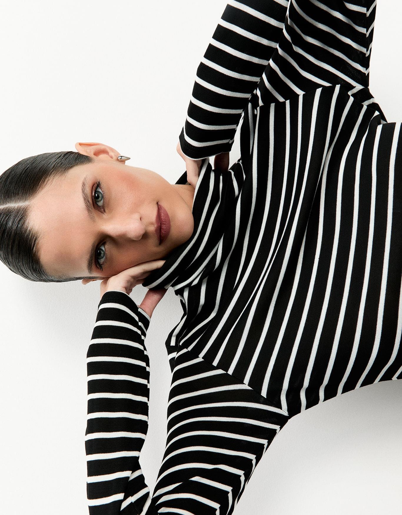 Blusa Malha Listra Manga Longa