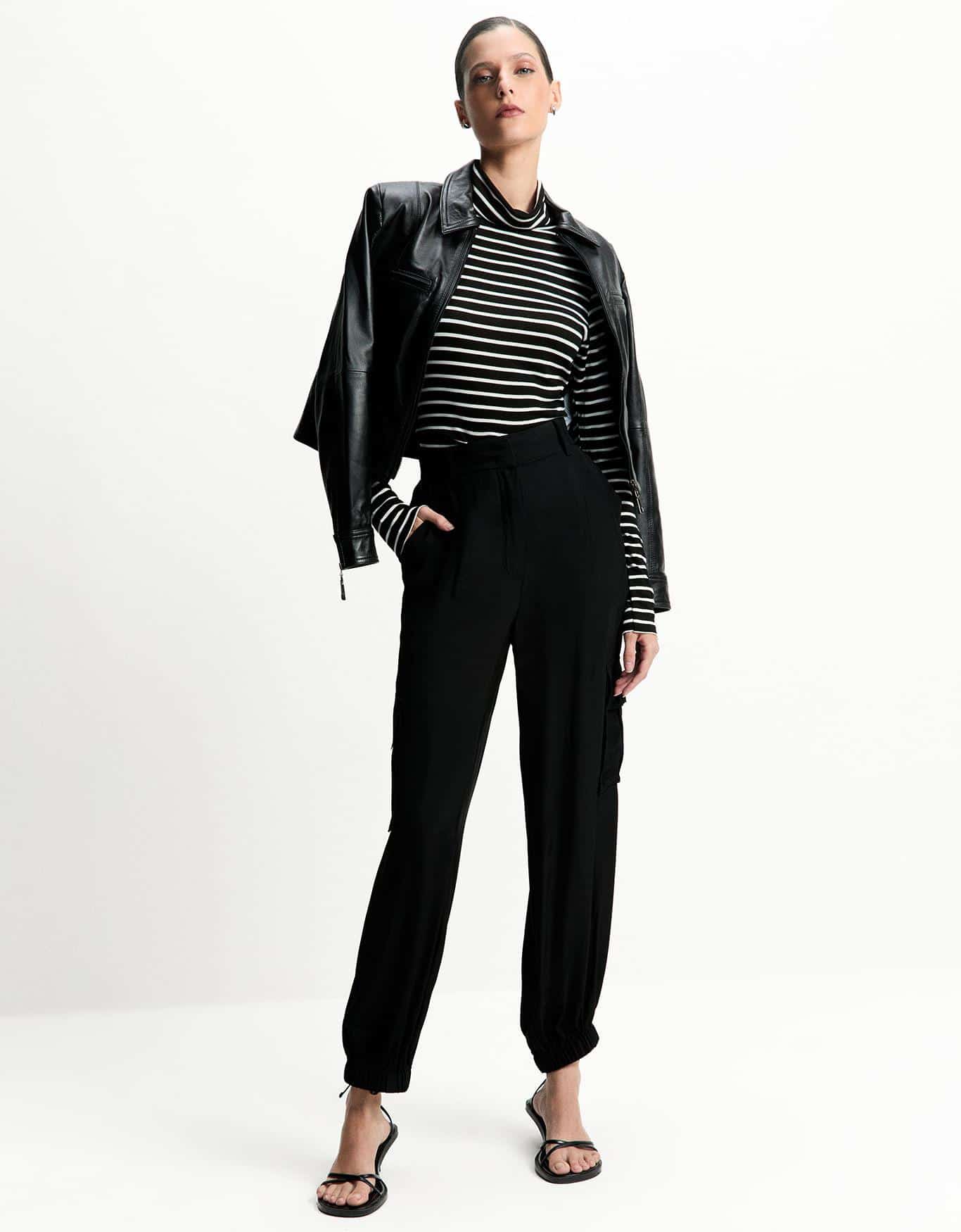 Blusa Malha Listra Manga Longa