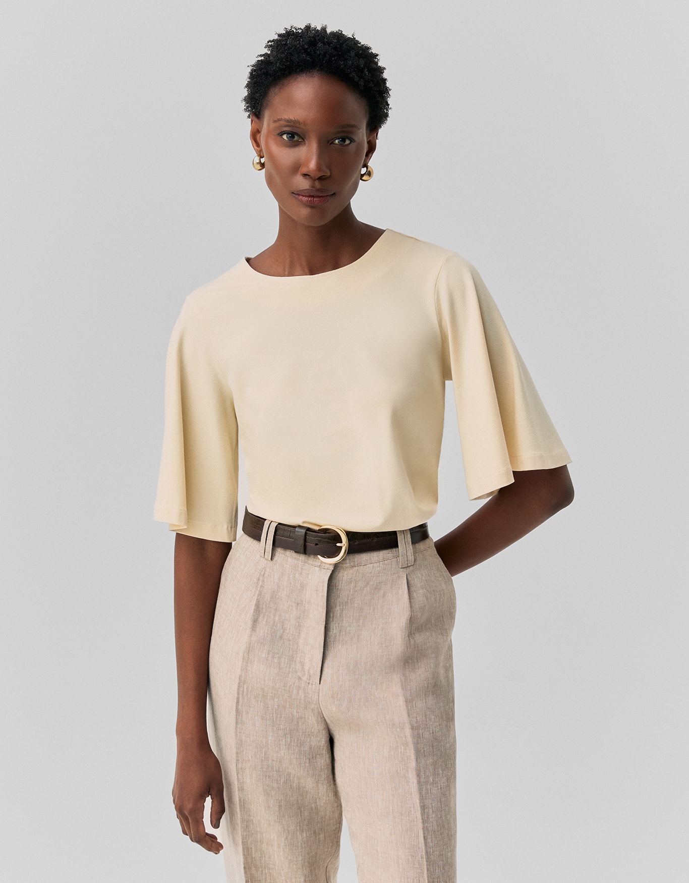 Blusa Malha Manga Ampla