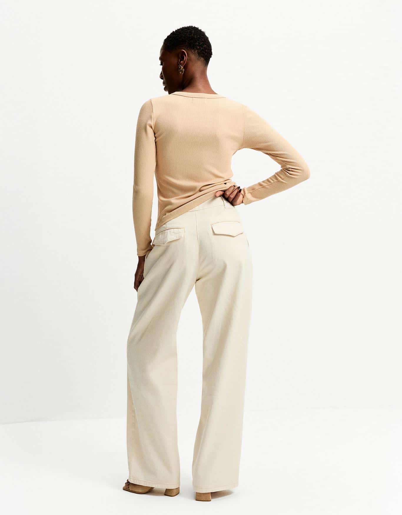 Blusa Malha Manga Longa Khaki