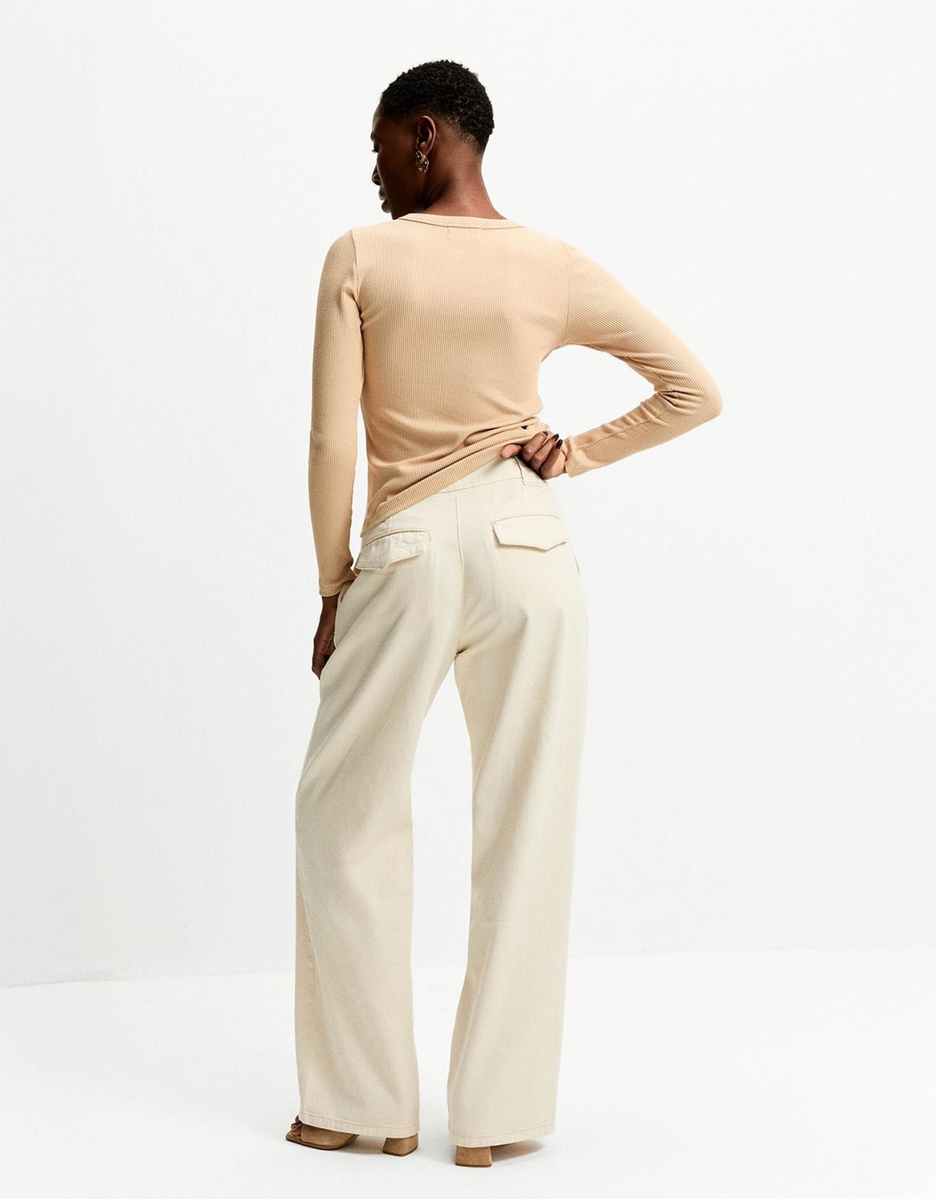 Blusa Malha Manga Longa Khaki