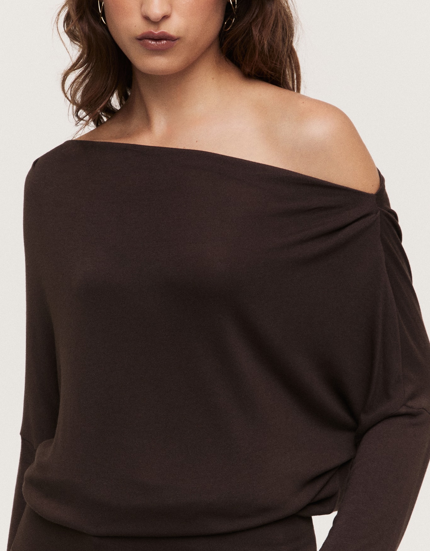  Blusa Malha Manga Morcego