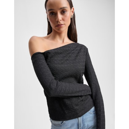 Blusa Malha Ombro Assimetrico