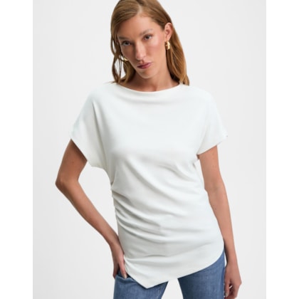 Blusa Malha Pregas Assimétrica