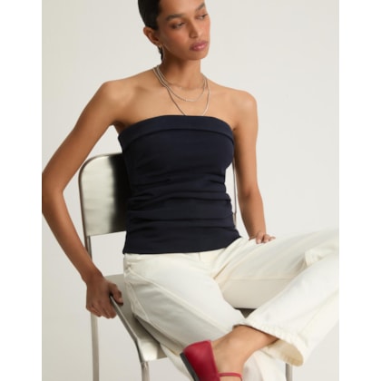 Blusa Malha Pregas Laterais
