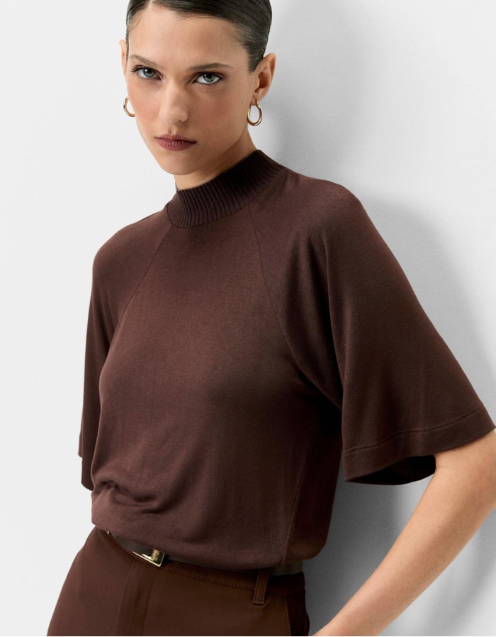 Blusa Malha Pregas Manga