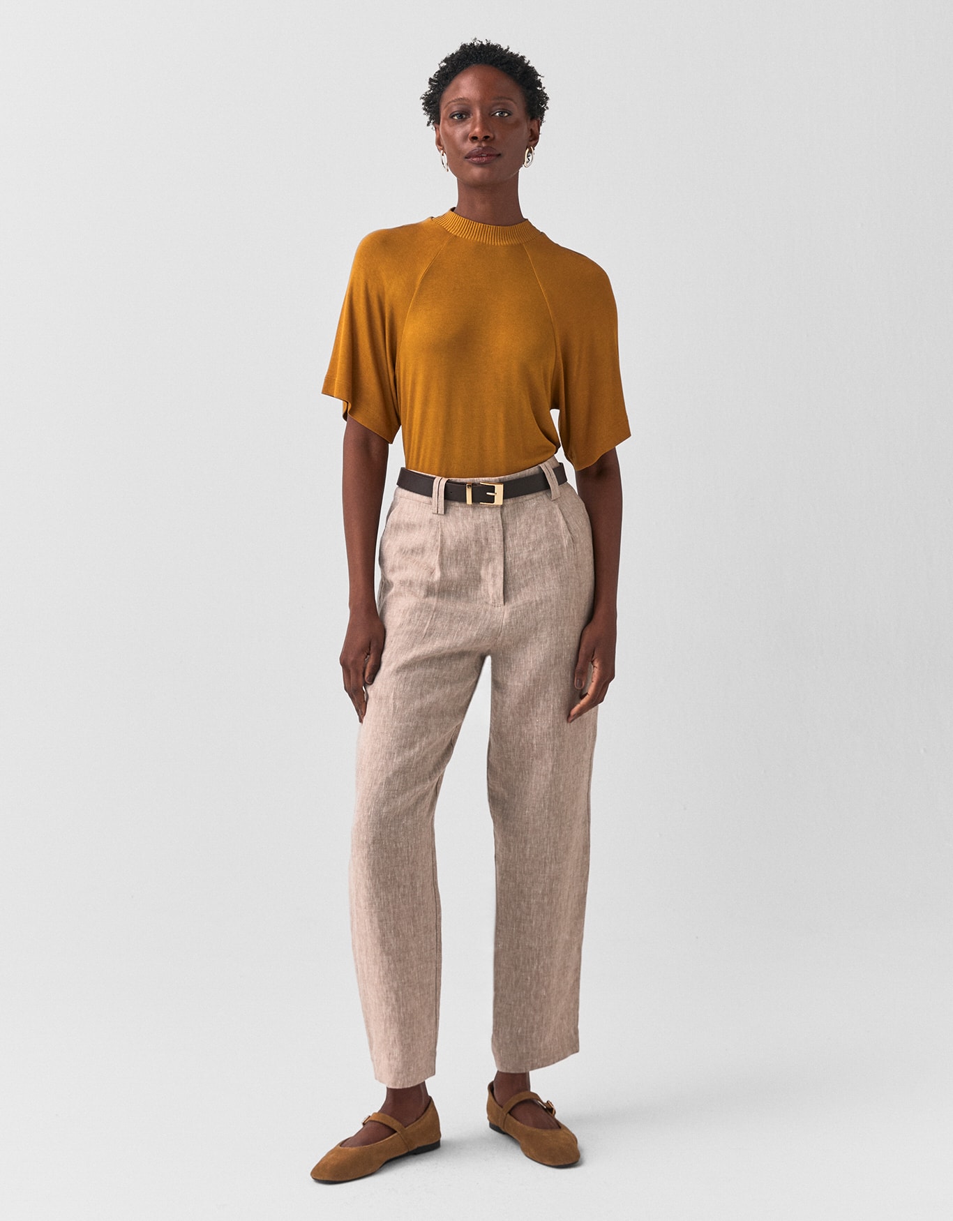 Blusa Malha Pregas Manga