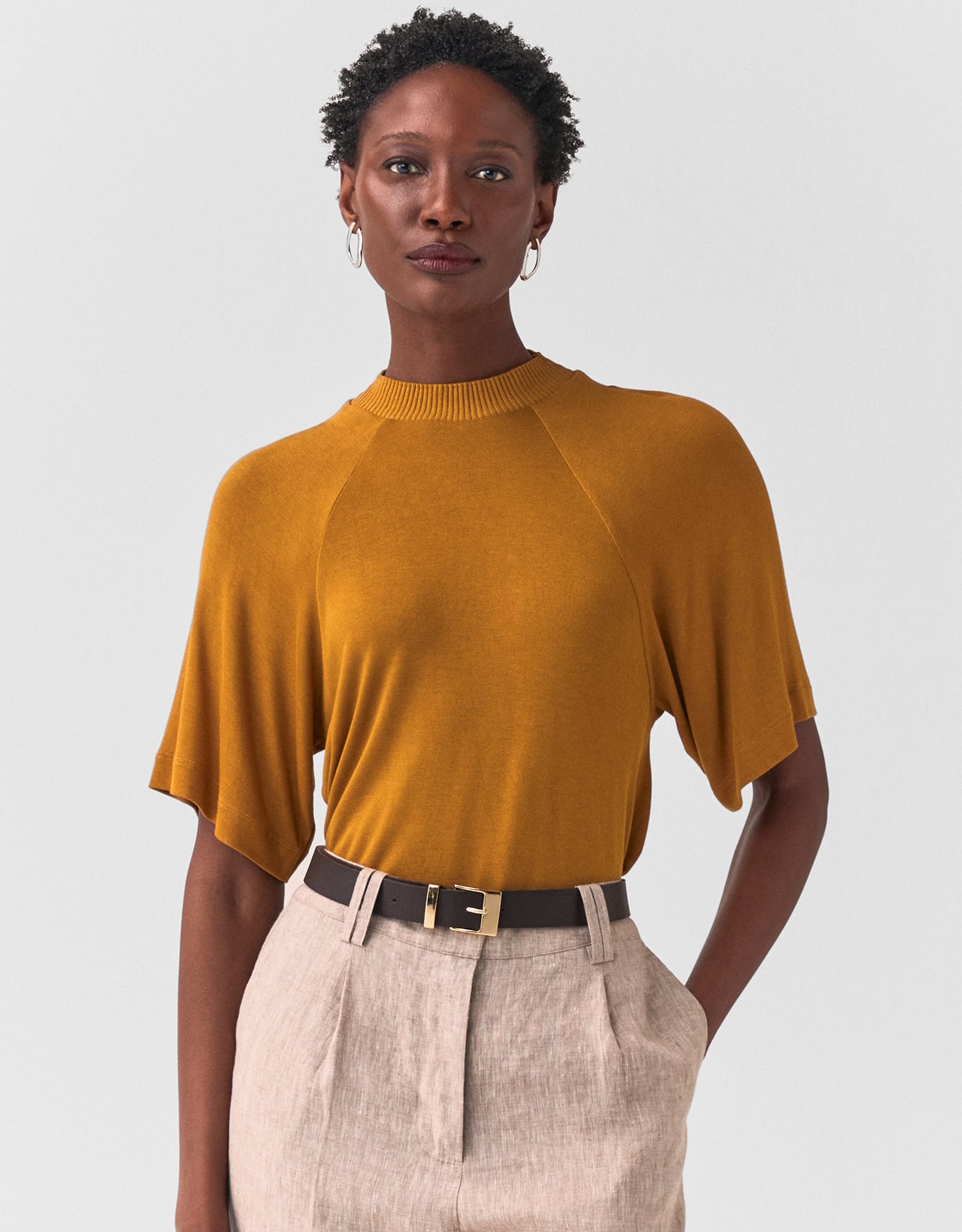 Blusa Malha Pregas Manga