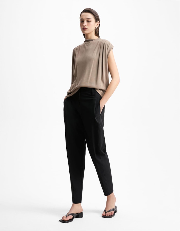 Blusa Malha Pregas Ombro