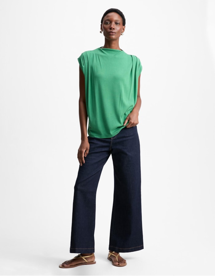 Blusa Malha Pregas Ombro