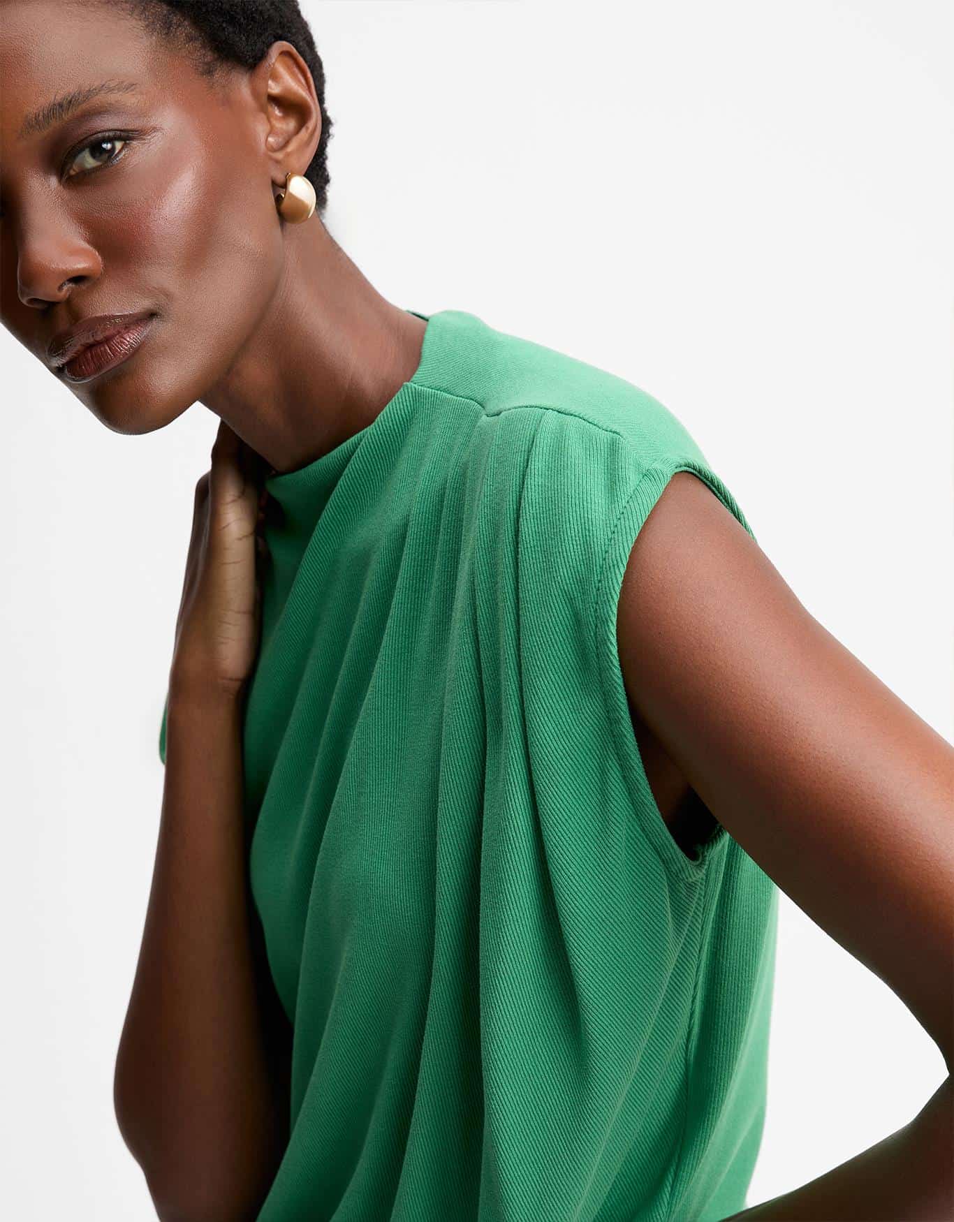 Blusa Malha Pregas Ombro