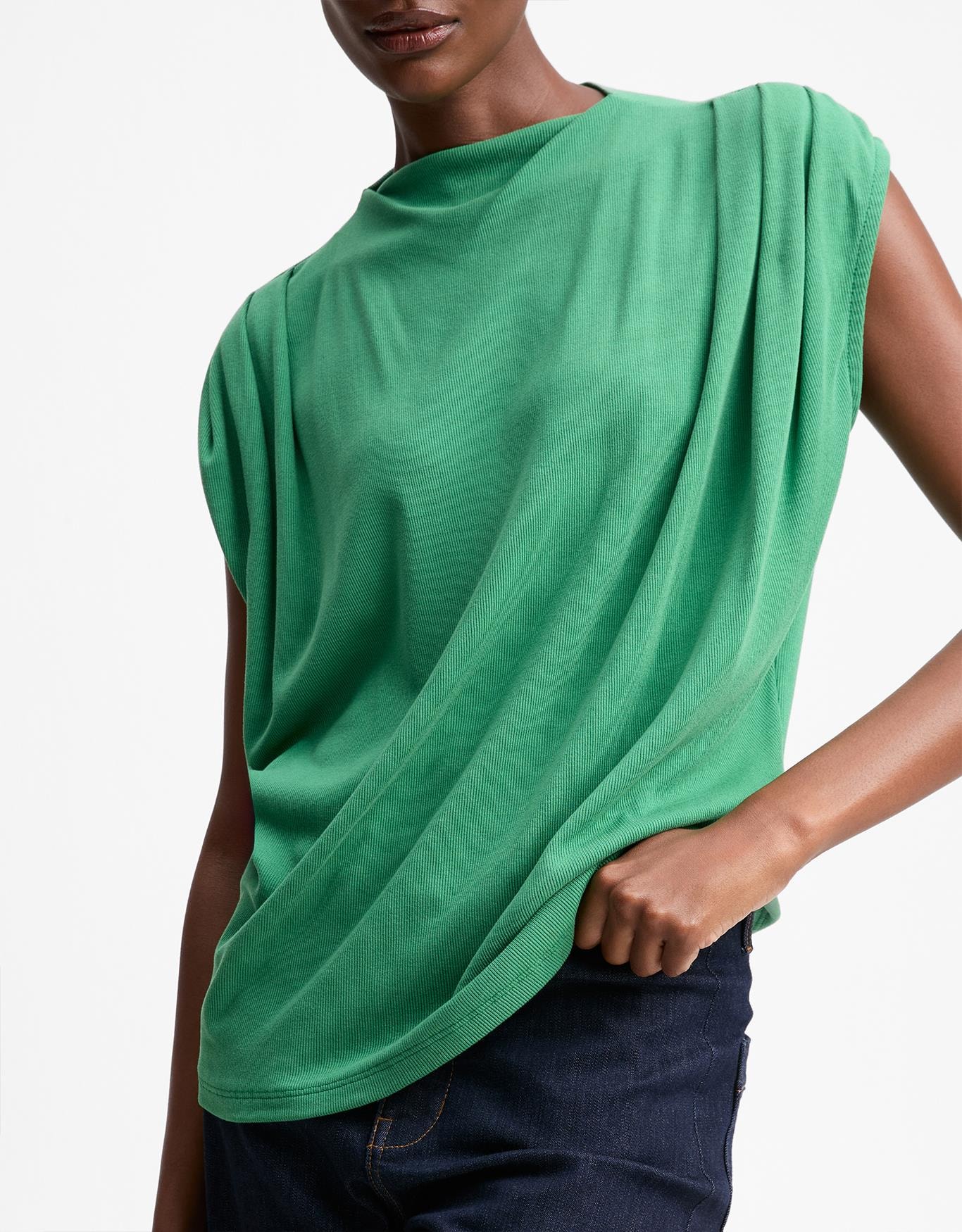 Blusa Malha Pregas Ombro