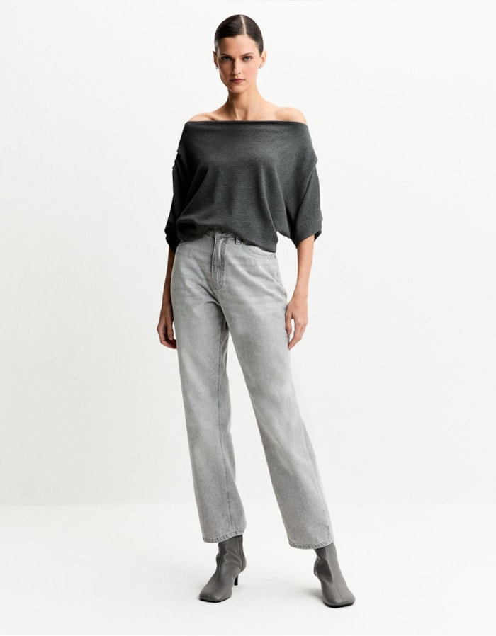 Blusa Malha Pregas Ombro