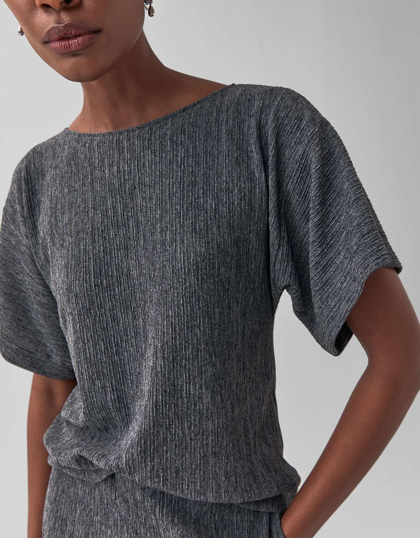 Blusa Malha Textura Mescla